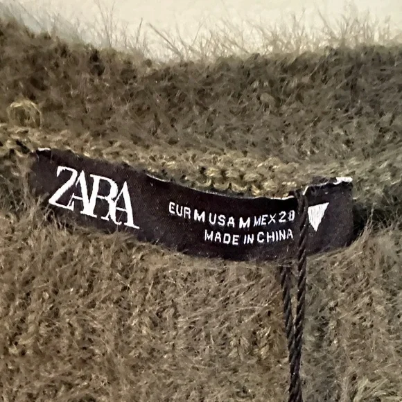 Zara Dark Green Ribbed Short Sleeve Top - Picture 3 of 5